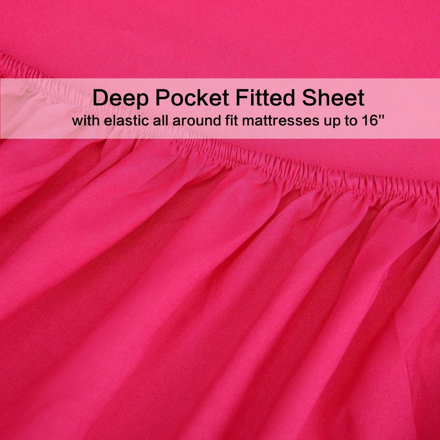 Twin XL Sheets Set 4 Piece Cooling Bed Sheets- Hotel Luxury 1800 Bedding Sheets & Pillowcases - 1 Flat Sheet,1 Fitted Sheet and 2 Pillow Cases - Extra Soft, Deep Pocket up to 16" (Hot Pink)