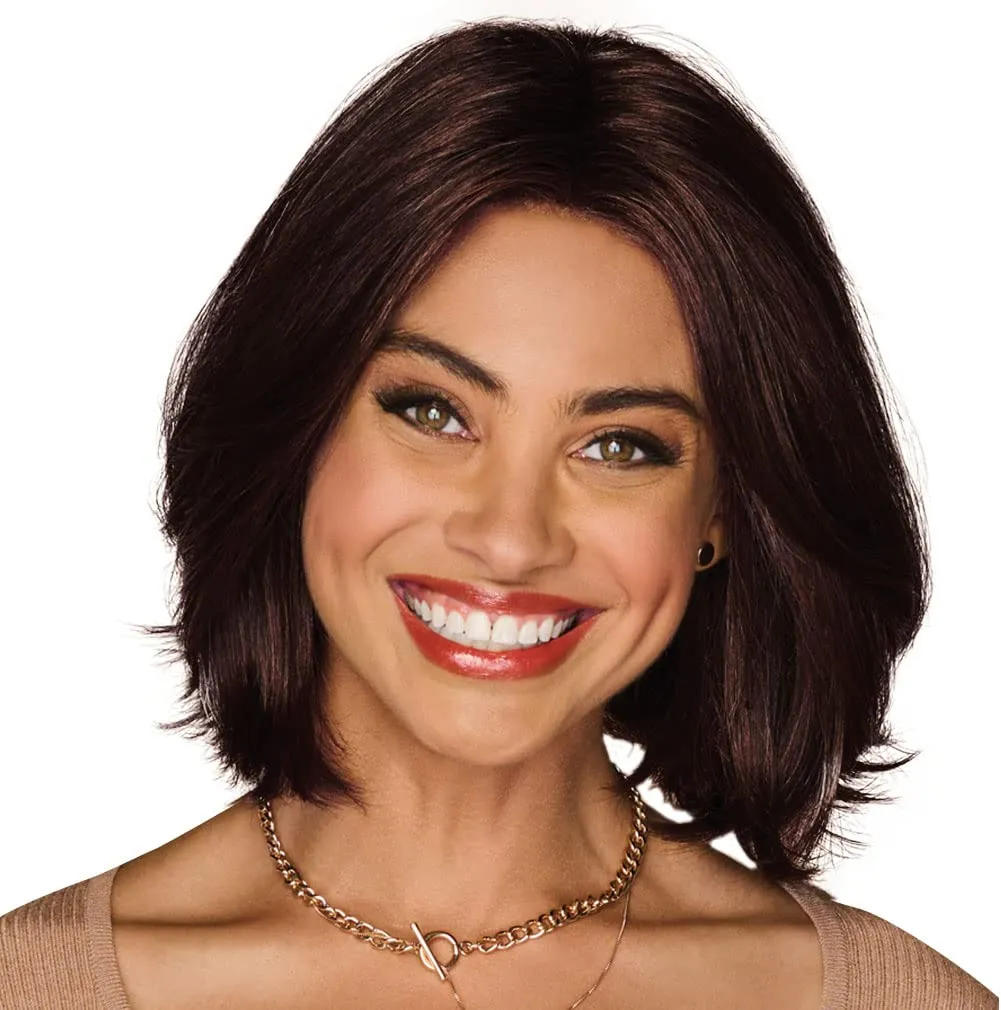 Unspoken Mid-Length Layered Pageboy Wig by Hairuwear, Average Cap, GL6-30 Mahogany