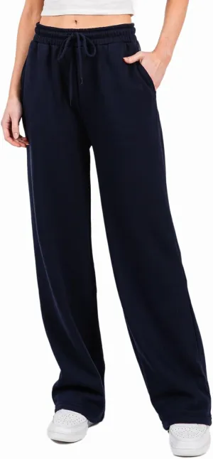 Urban Look High Rise Straight Leg Cotton Fleece Lined Sweatpants