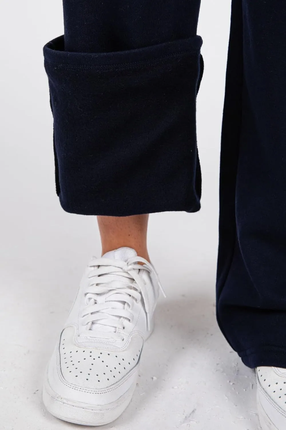 Urban Look High Rise Straight Leg Cotton Fleece Lined Sweatpants