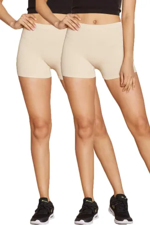 Urban Look Super Stretch Body Enhancing Seamless Ribbed Slip Shorts Biker Shorts for Under Dresses and Workout