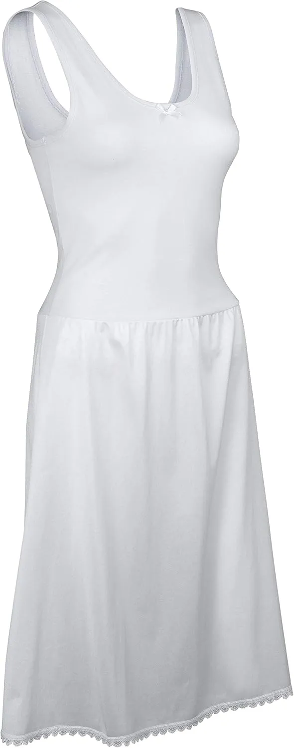 Valair Comfortable Women’s Slip for Under Dresses Bottom: Non-Cling Nylon Top: Comfy Cotton