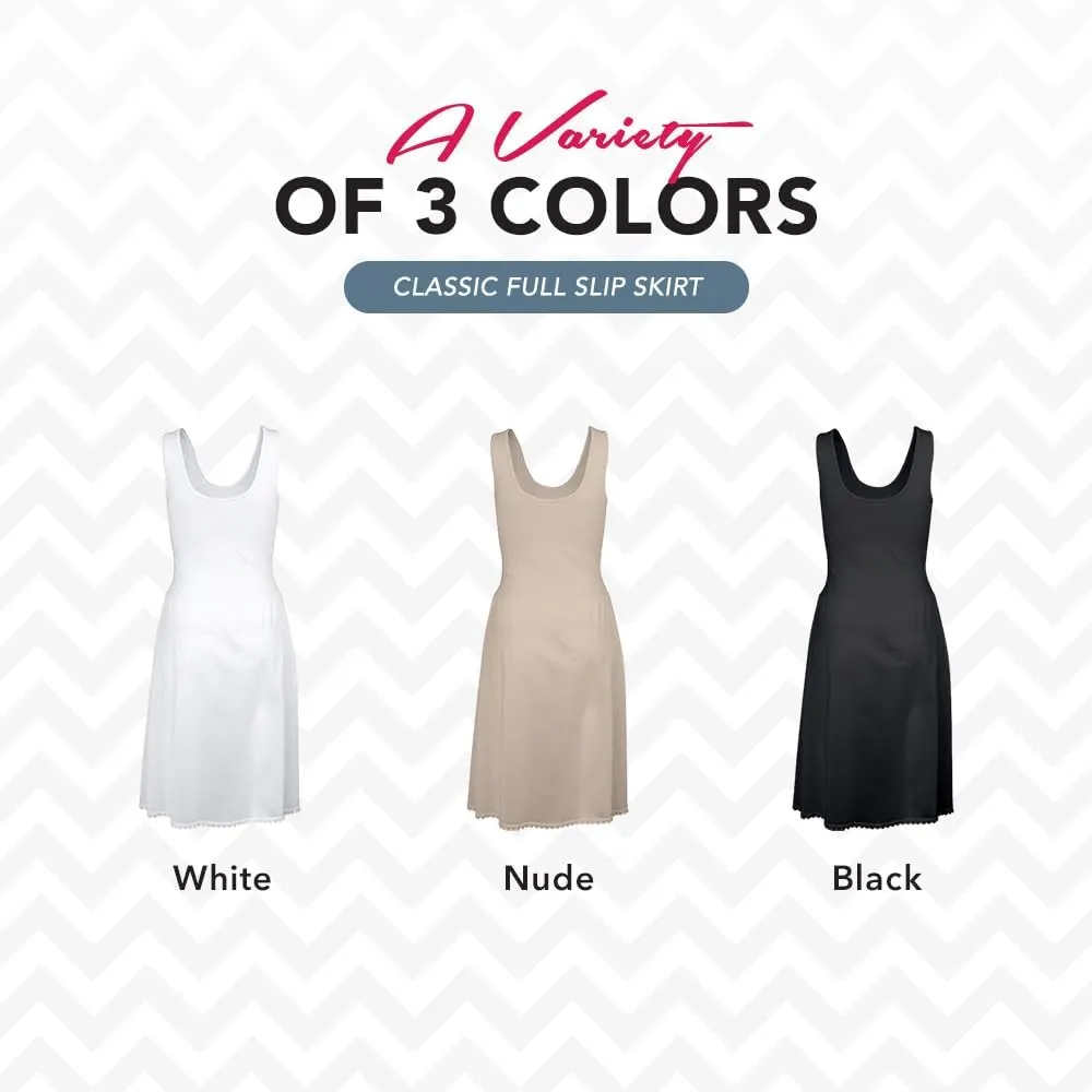 Valair Comfortable Women’s Slip for Under Dresses Bottom: Non-Cling Nylon Top: Comfy Cotton