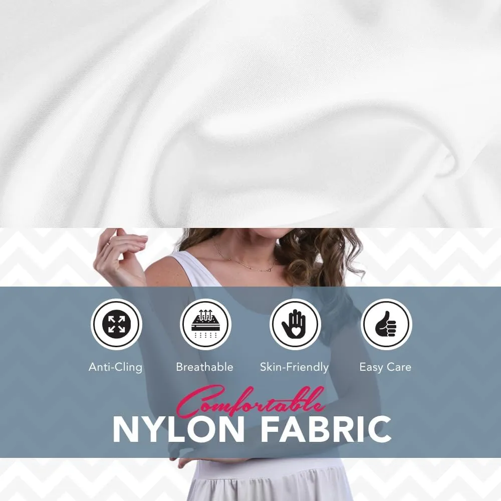 Valair Comfortable Women’s Slip for Under Dresses Bottom: Non-Cling Nylon Top: Comfy Cotton