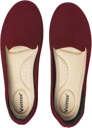 Veittes Women's Wide Width Flats Shoes,Dressy Comfortable Shoes,Soft Ladies Elegant Slip on Round Toe Knitted Ballet Shoes.
