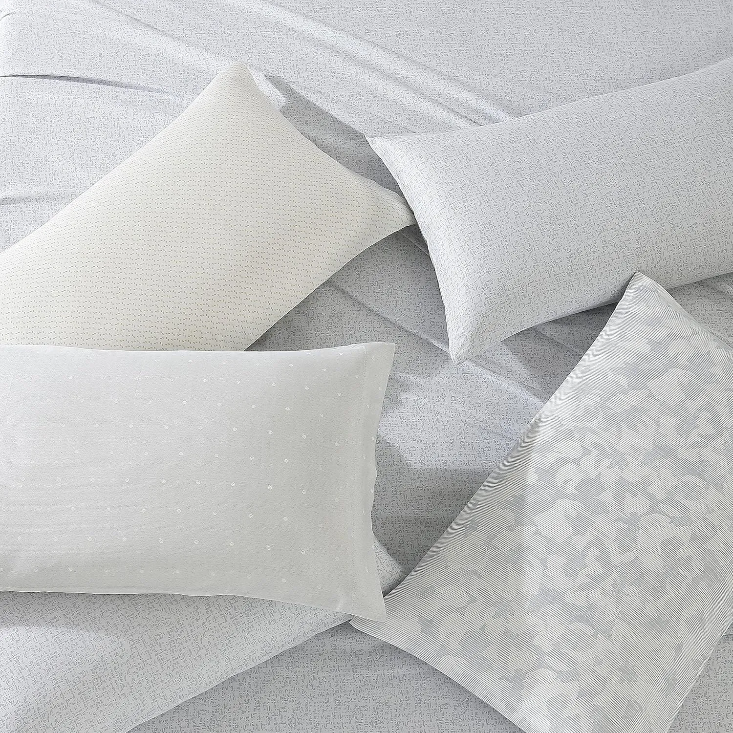 Vera Wang- Queen Sheet Set, Soft Cotton Sateen Bedding Set, Designer Home Décor (Fragments Grey, Queen)