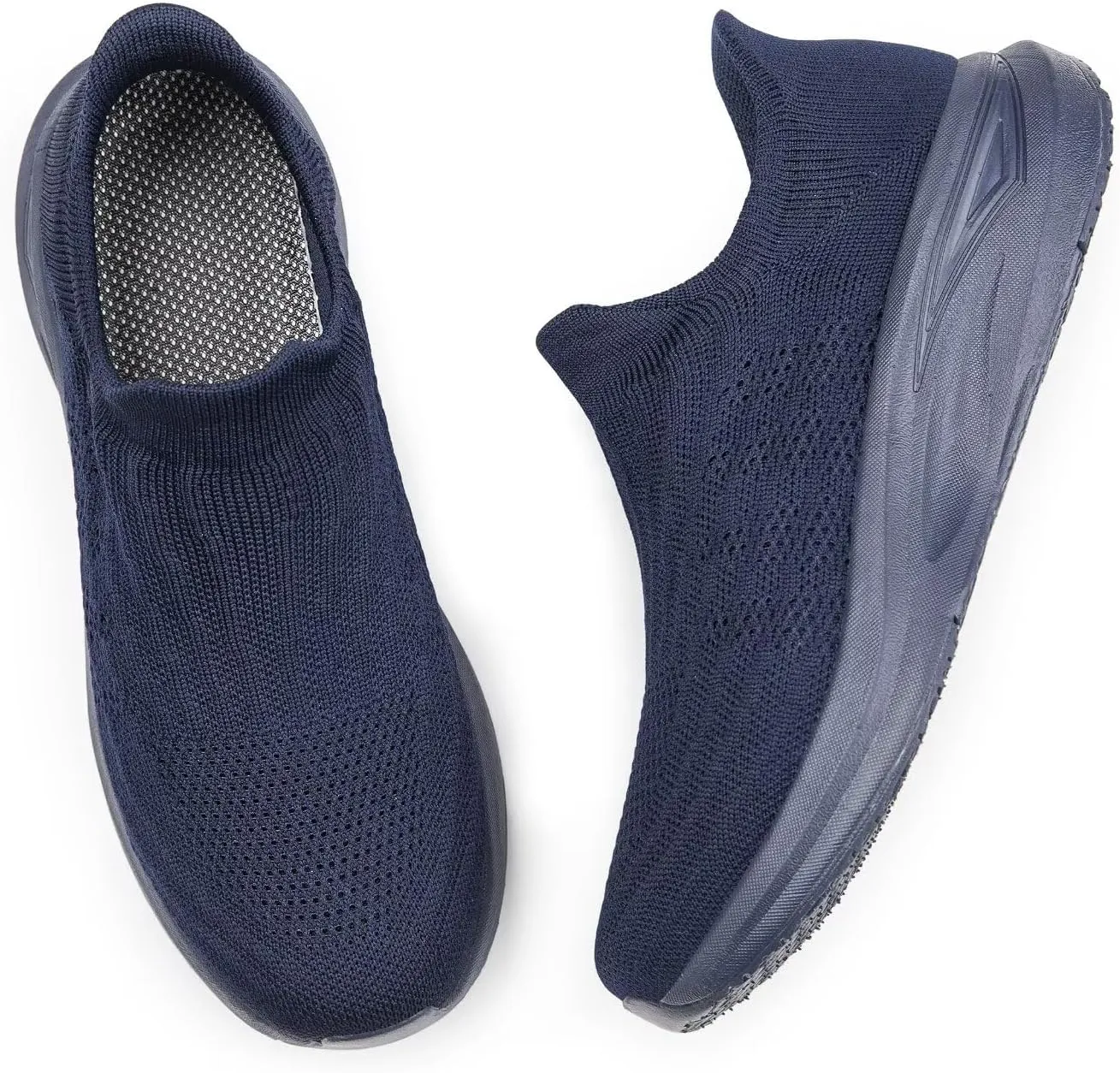 vibdiv Slip-in Walking Shoes Men Barefoot Sock Sneakers Flat Lightweight Casual Comfortable Breathable Laceless