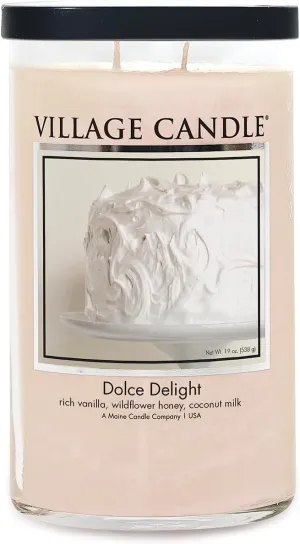 Village Candle Dolce Delight Large Tumbler Jar Candle, 19 Oz, Traditions Collection, Ivory