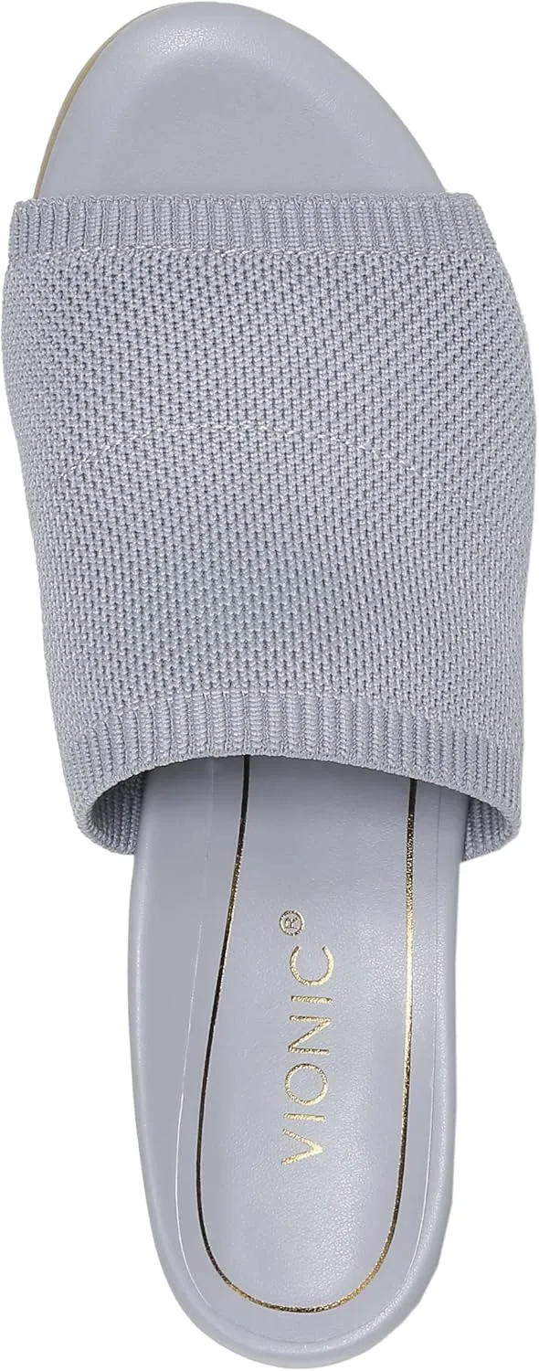 Vionic Women's Papaya Fleur Heeled Knitted Sandal - Supportive Ladies Sandals That Include Three-Zone Comfort with Orthotic Insole Arch Support, Medium Fit Sandals for Women