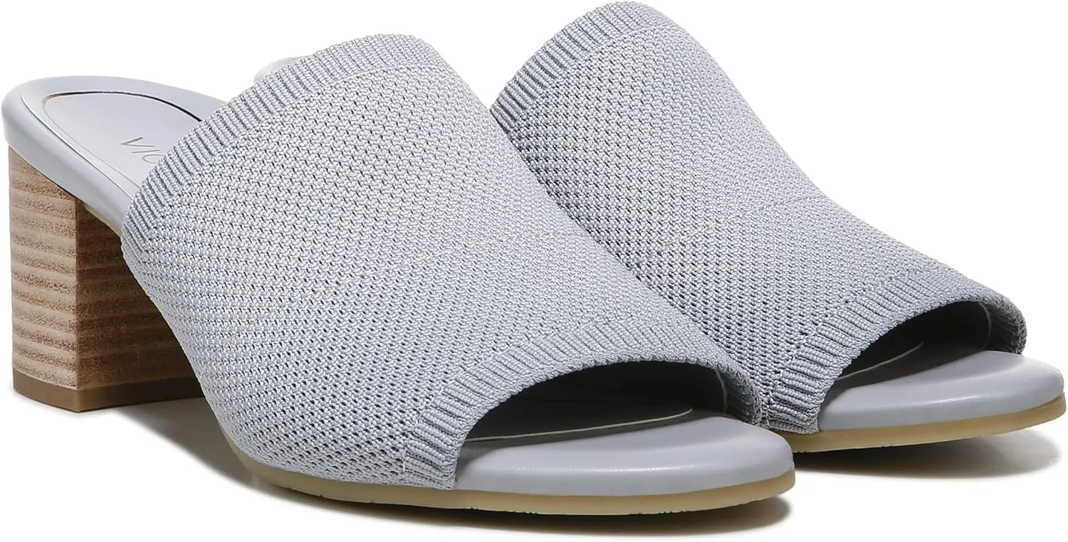 Vionic Women's Papaya Fleur Heeled Knitted Sandal - Supportive Ladies Sandals That Include Three-Zone Comfort with Orthotic Insole Arch Support, Medium Fit Sandals for Women
