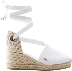 VISCATA Escala Espadrille Canvas Wedges with Sleek Ankle Laces Women's Lace Up Shoes Handmade in Spain Organic Cotton Canvas and 100% Natural Jute Midsole for All Occasions