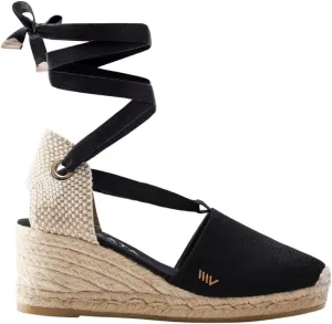VISCATA Escala Espadrille Canvas Wedges with Sleek Ankle Laces Women's Lace Up Shoes Handmade in Spain Organic Cotton Canvas and 100% Natural Jute Midsole for All Occasions