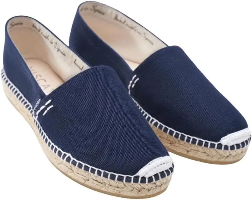 VISCATA Llafranc Canvas Espadrille Flats with Traditional White Stitching Soft Breathable Cotton Canvas and 100% Natural Jute Midsole for All Casual Occasions
