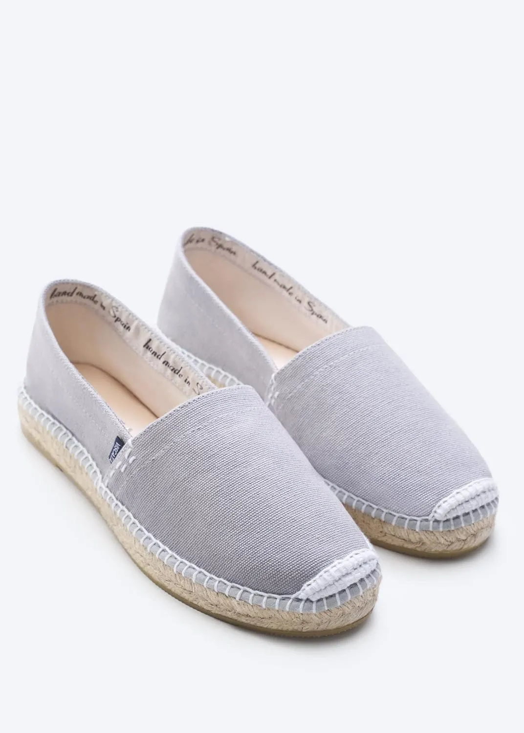 VISCATA Llafranc Canvas Espadrille Flats with Traditional White Stitching Soft Breathable Cotton Canvas and 100% Natural Jute Midsole for All Casual Occasions