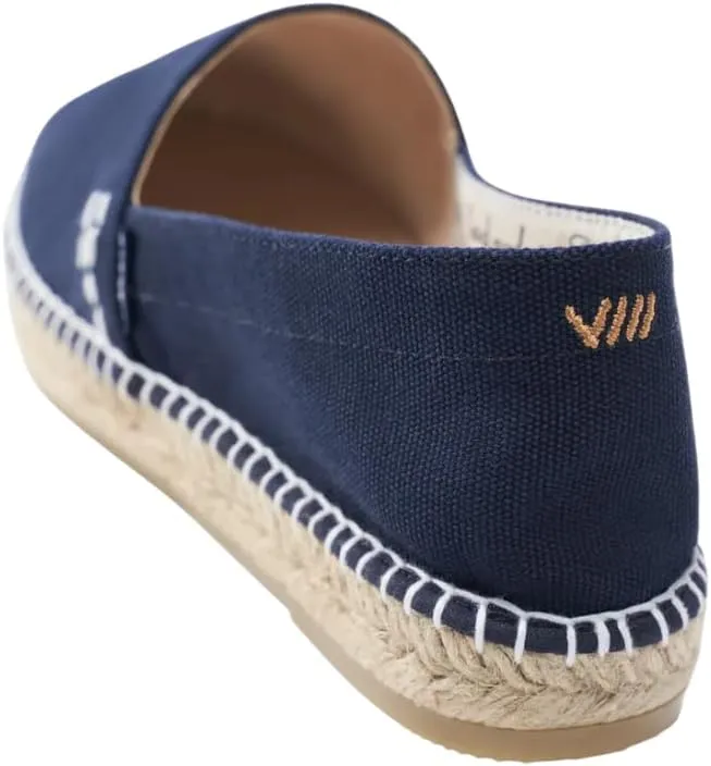 VISCATA Llafranc Canvas Espadrille Flats with Traditional White Stitching Soft Breathable Cotton Canvas and 100% Natural Jute Midsole for All Casual Occasions