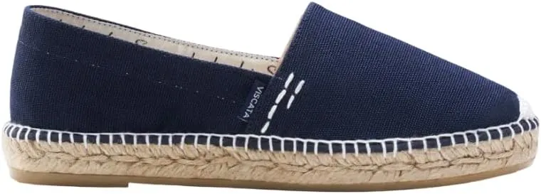 VISCATA Llafranc Canvas Espadrille Flats with Traditional White Stitching Soft Breathable Cotton Canvas and 100% Natural Jute Midsole for All Casual Occasions