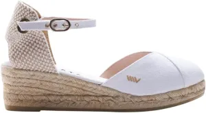 Viscata Pubol Espadrille Canvas Low Wedges with Ankle Strap Spain Handmade 2” Heel Women's Sandals with Breathable Organic Cotton Canvas and 100% Natural Jute for all Occasions: Casual, Work, Party