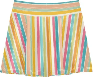 visesunny Girl's Golf Skirt Athletic Colorful Striped Handdrawn Tennis Skort Sport Activewear with Double Layer Pockets