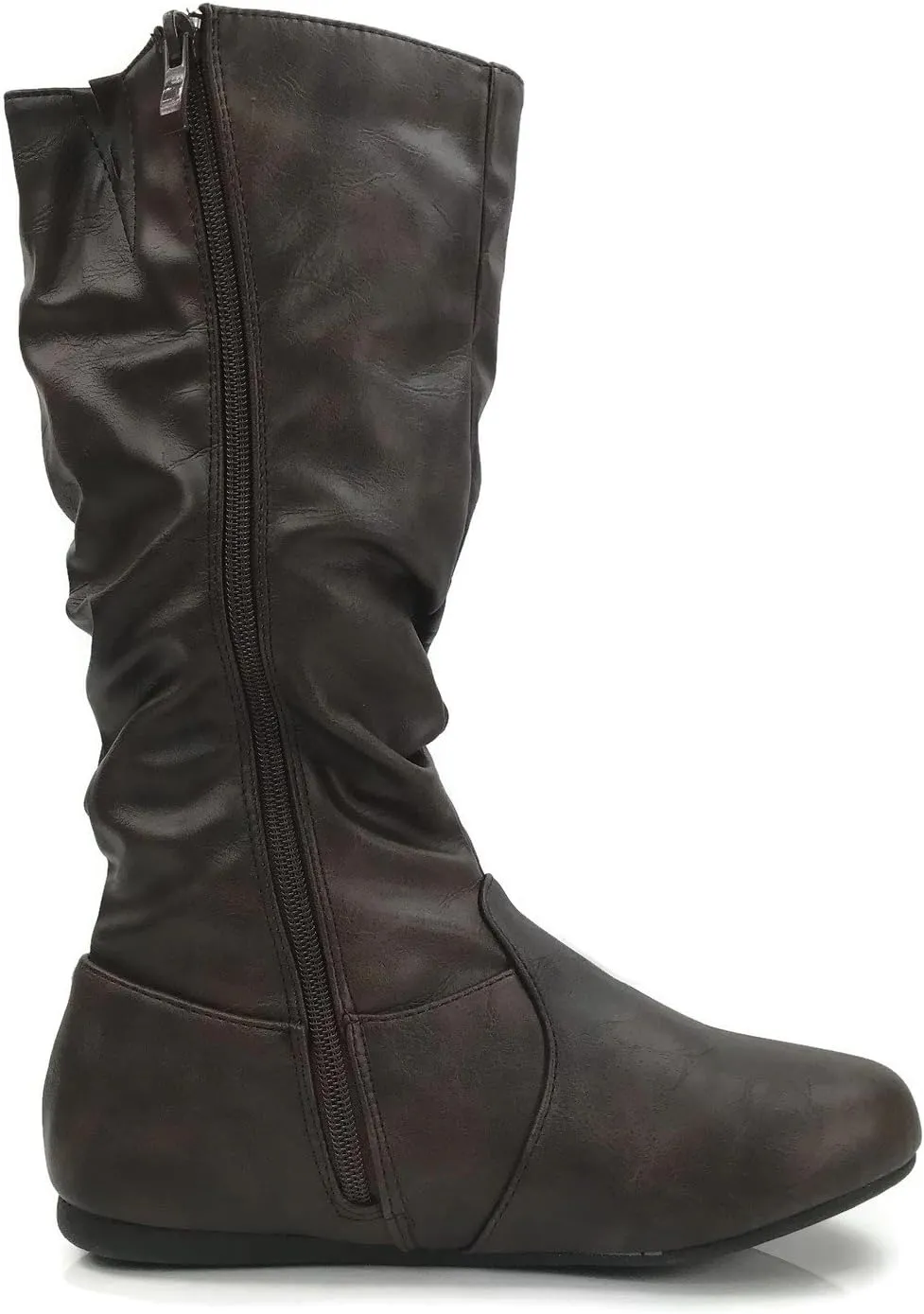 Wells Collection Womens Boots Soft Slouchy Flat to Low Heel Under Knee High