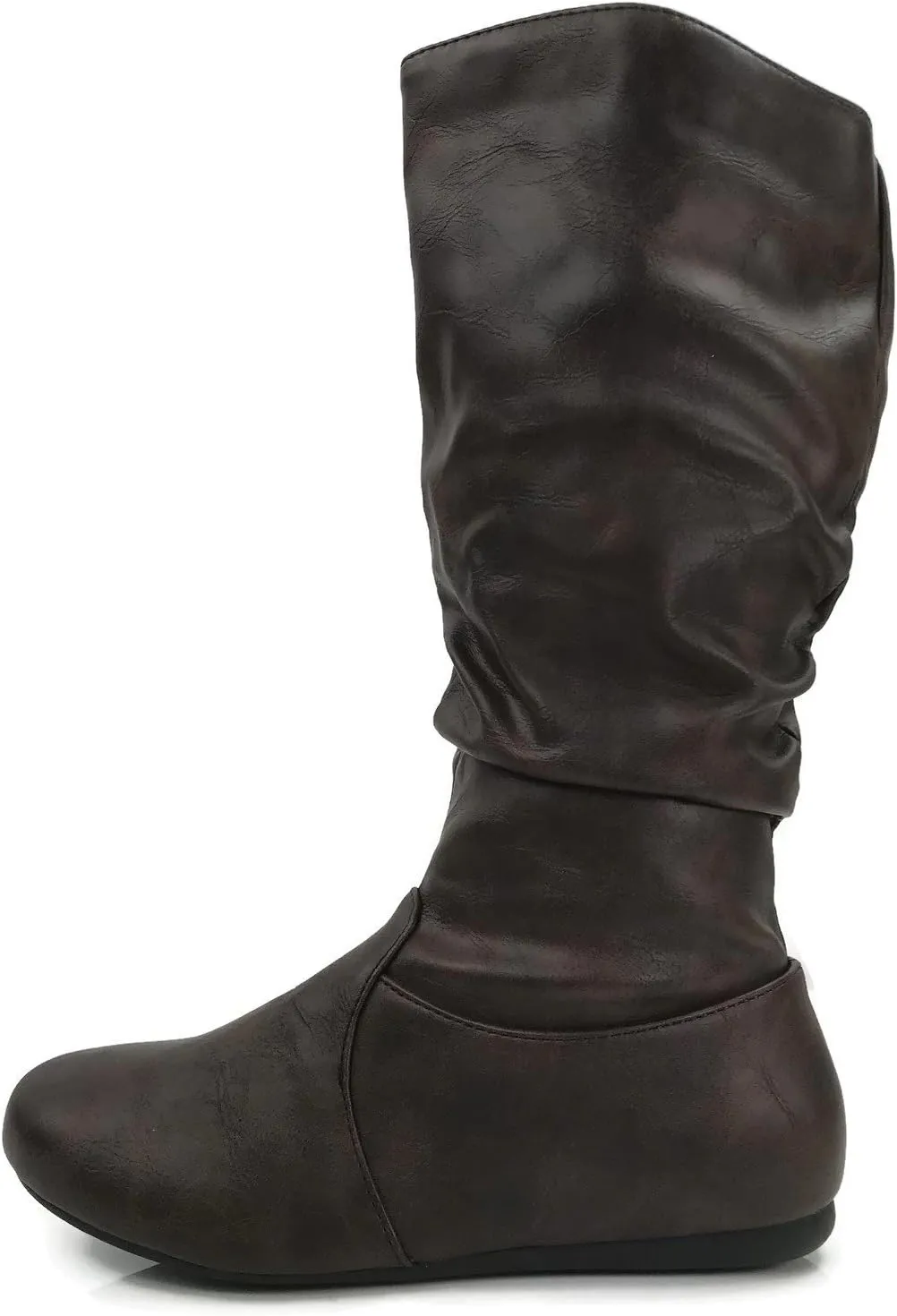 Wells Collection Womens Boots Soft Slouchy Flat to Low Heel Under Knee High