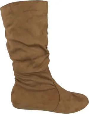 Wells Collection Womens Boots Soft Slouchy Flat to Low Heel Under Knee High