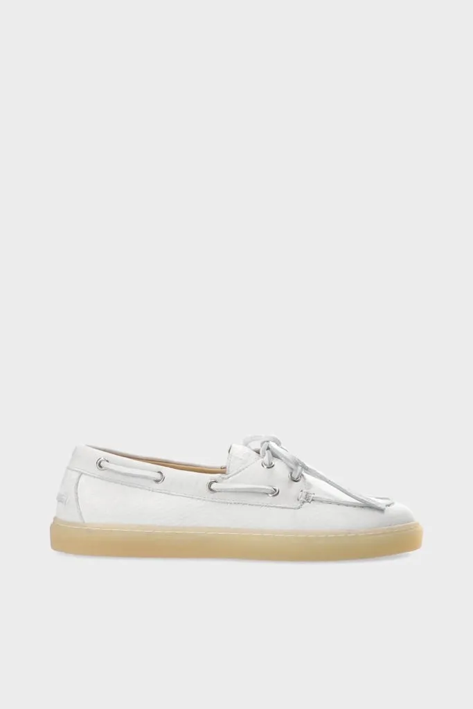 White Leather Boot Shoe