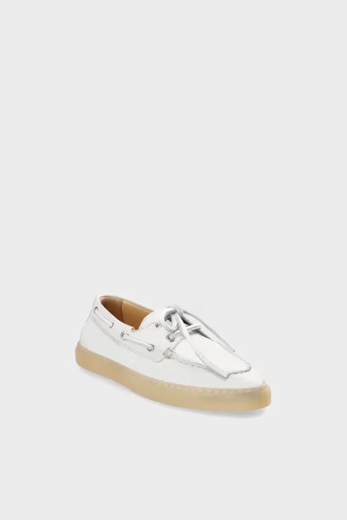 White Leather Boot Shoe