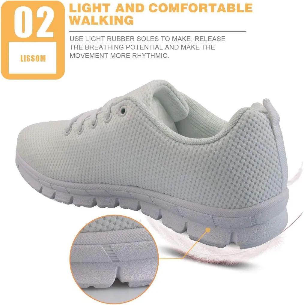 Women Athletic Walking Shoes Lace Up Lightweight Casual Running Shoes Sneaker Gym Travel