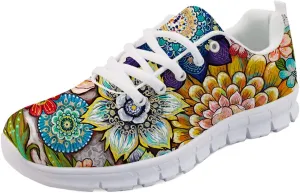 Women Athletic Walking Shoes Lace Up Lightweight Casual Running Shoes Sneaker Gym Travel