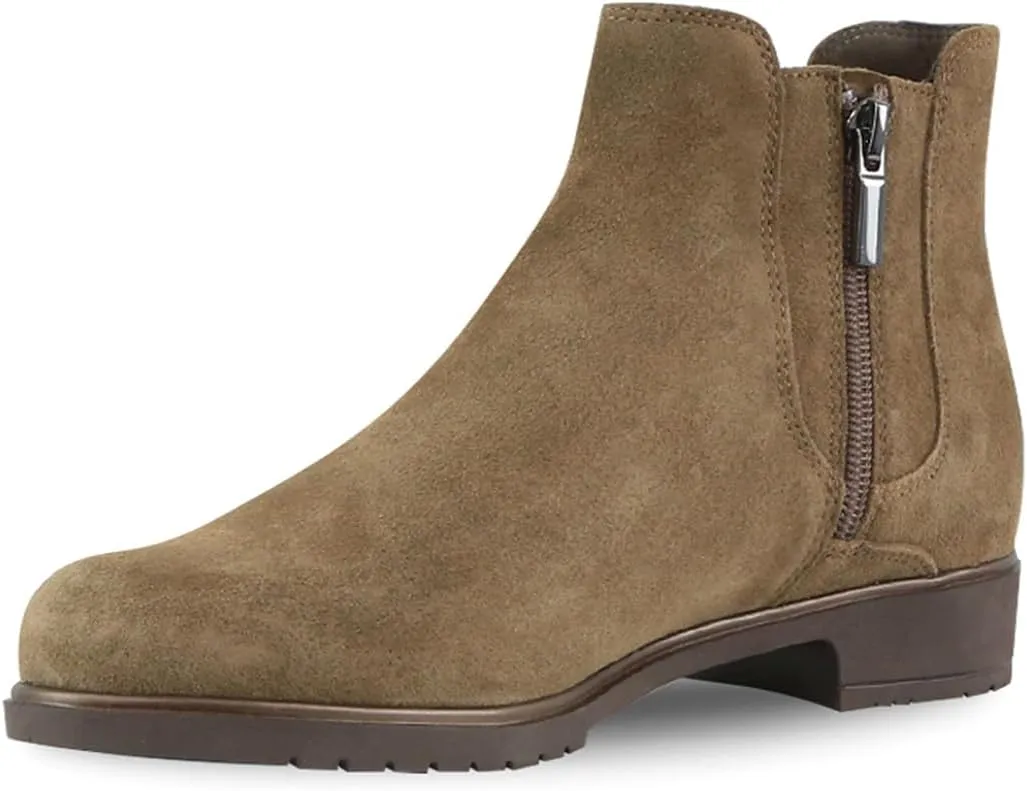 Women Classic Round Toe Flat Heel Chelsea Ankle Boots Elastic Side Zipper Comfortable Daily Wear Booties Size 4-16 US