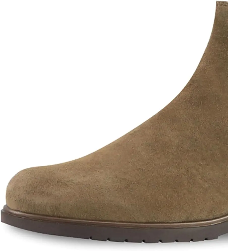 Women Classic Round Toe Flat Heel Chelsea Ankle Boots Elastic Side Zipper Comfortable Daily Wear Booties Size 4-16 US