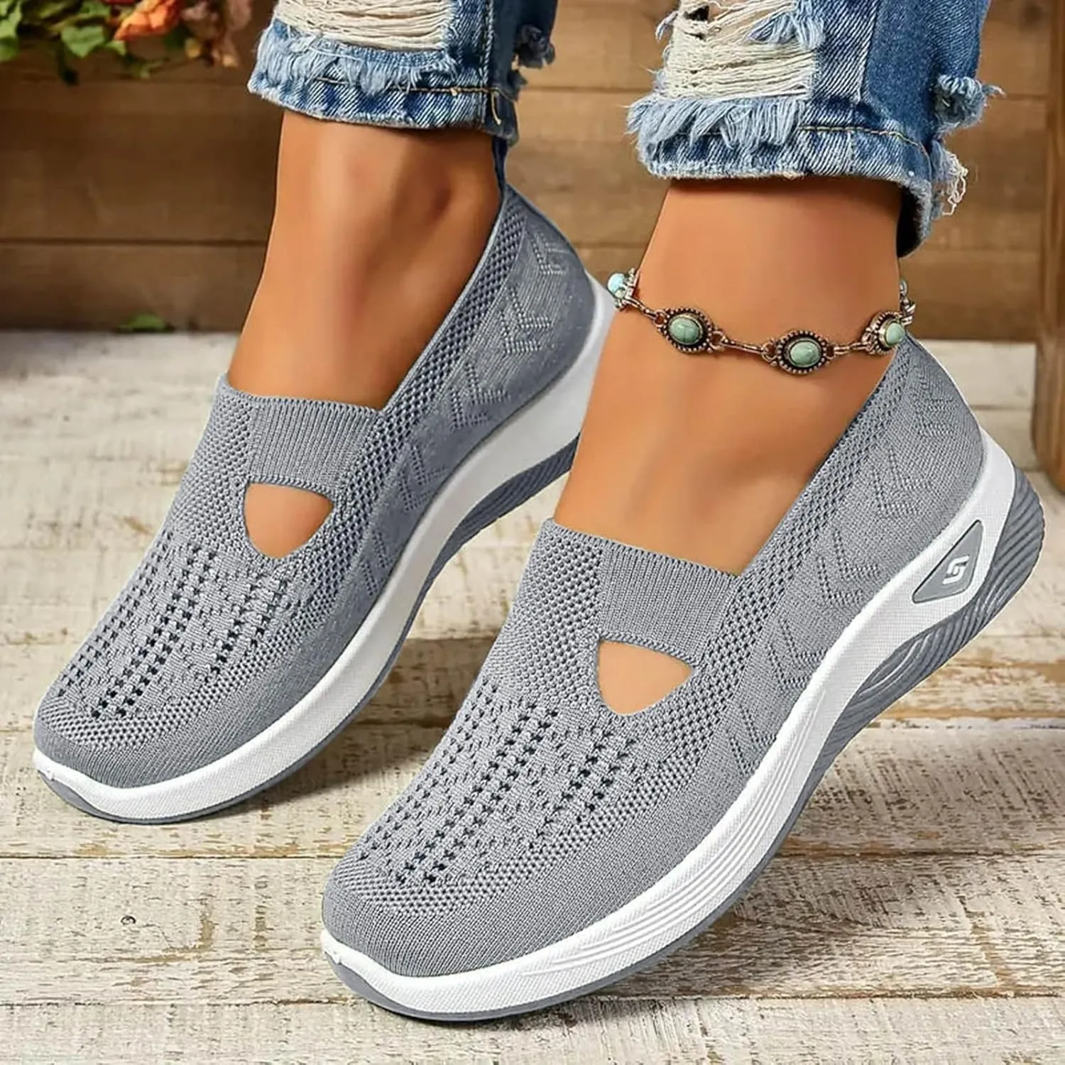 Women Comfy Orthopedic Walking Shoes, 2024 New Orthopedic Women's Breathable Slip On Arch Support Non-Slip Sneakers