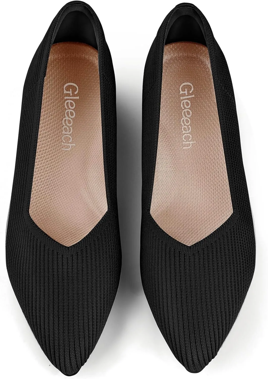 Women Flats Non-Slip Shoes Pointed Toe Knit Ballet Softable Casual Shoes Work Flats Comfortable Dressy for Woman