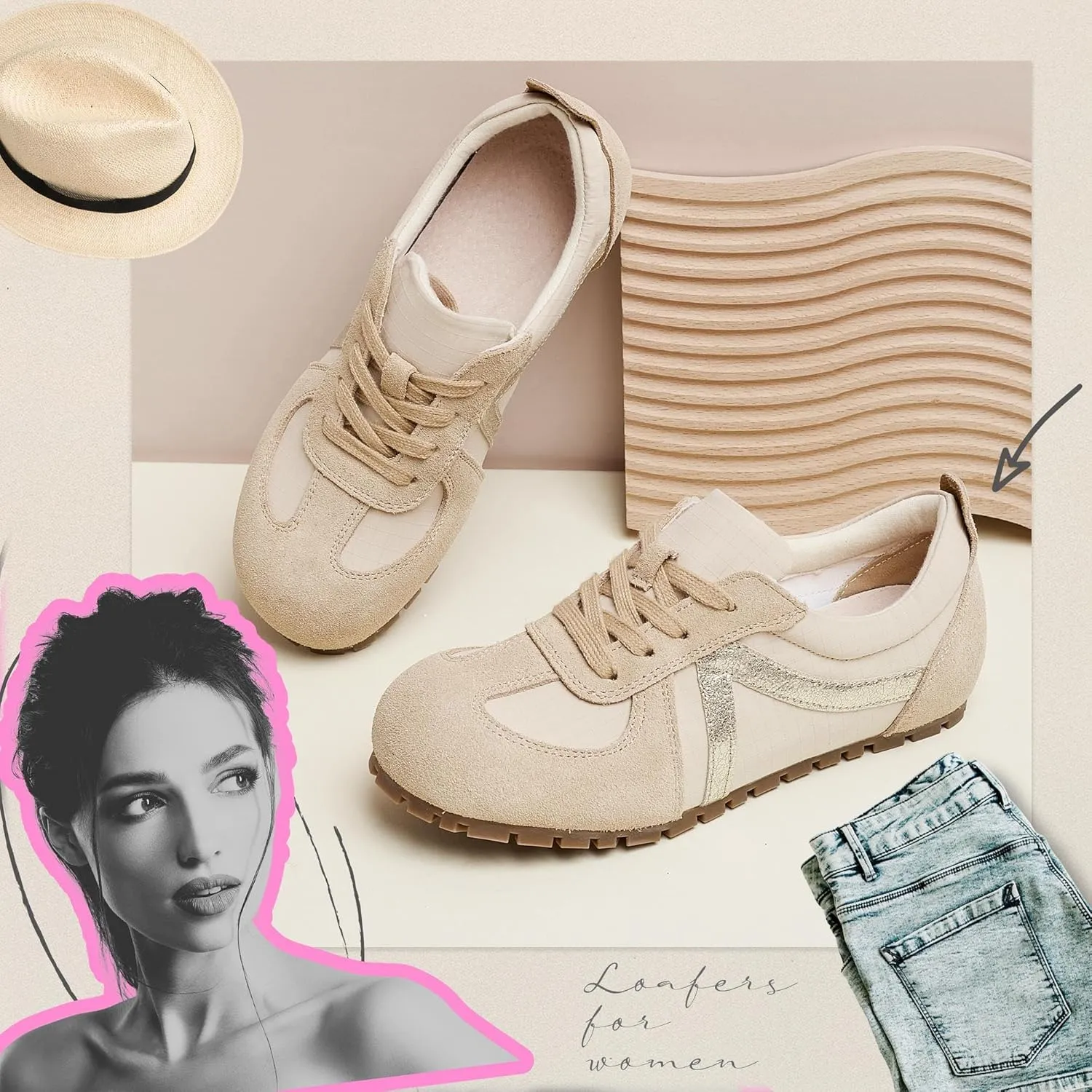 Women Loafers Shoes Casual Flat Comfortable Walking Shoes Women's Fashion Sneakers Footwear
