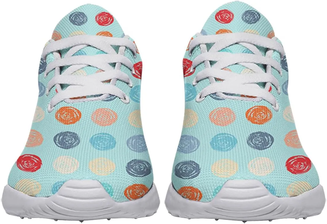Women Men Color Grunge Polka Dots Shoes Personalited 3D Print Running Shoes Athletic Tennis Sneakers