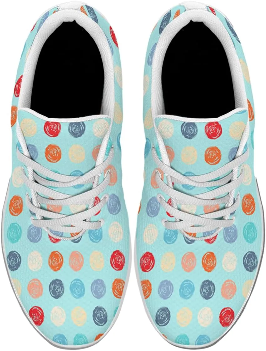 Women Men Color Grunge Polka Dots Shoes Personalited 3D Print Running Shoes Athletic Tennis Sneakers