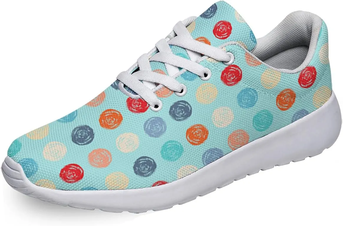 Women Men Color Grunge Polka Dots Shoes Personalited 3D Print Running Shoes Athletic Tennis Sneakers