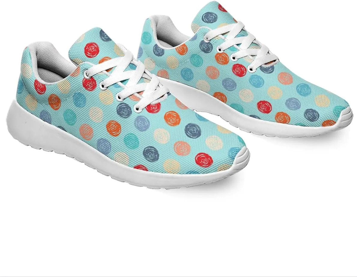 Women Men Color Grunge Polka Dots Shoes Personalited 3D Print Running Shoes Athletic Tennis Sneakers