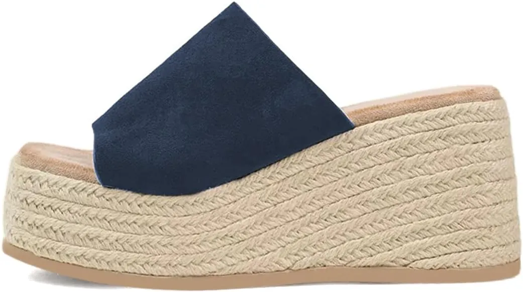 Women Platform Wedges Open Toe Espadrille Sandals Slip On High Heel Mules Comfy Summer Dress Slides Shoes Size 4-16 US