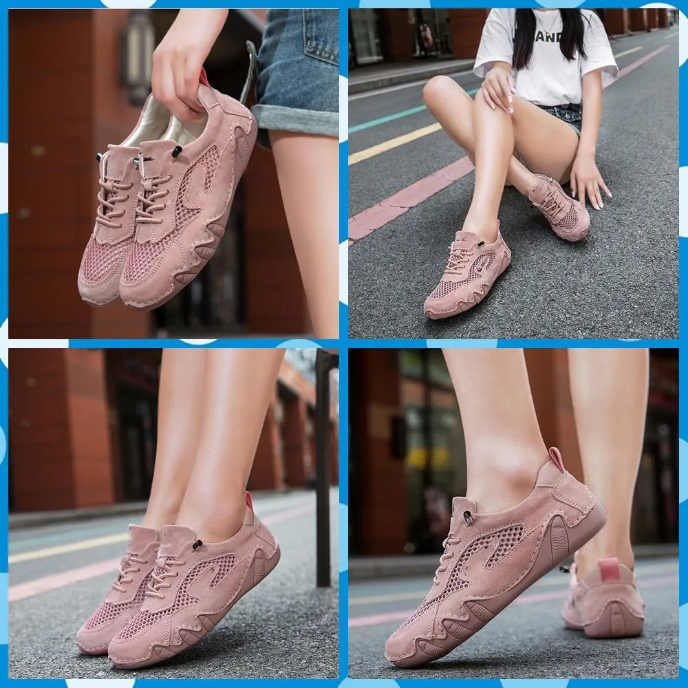 Women's Airy Mesh Hiking Shoes Trail Runners with Non-Slip Grip, Breathable Summer Sneakers for Outdoor Adventures & Casual Walking