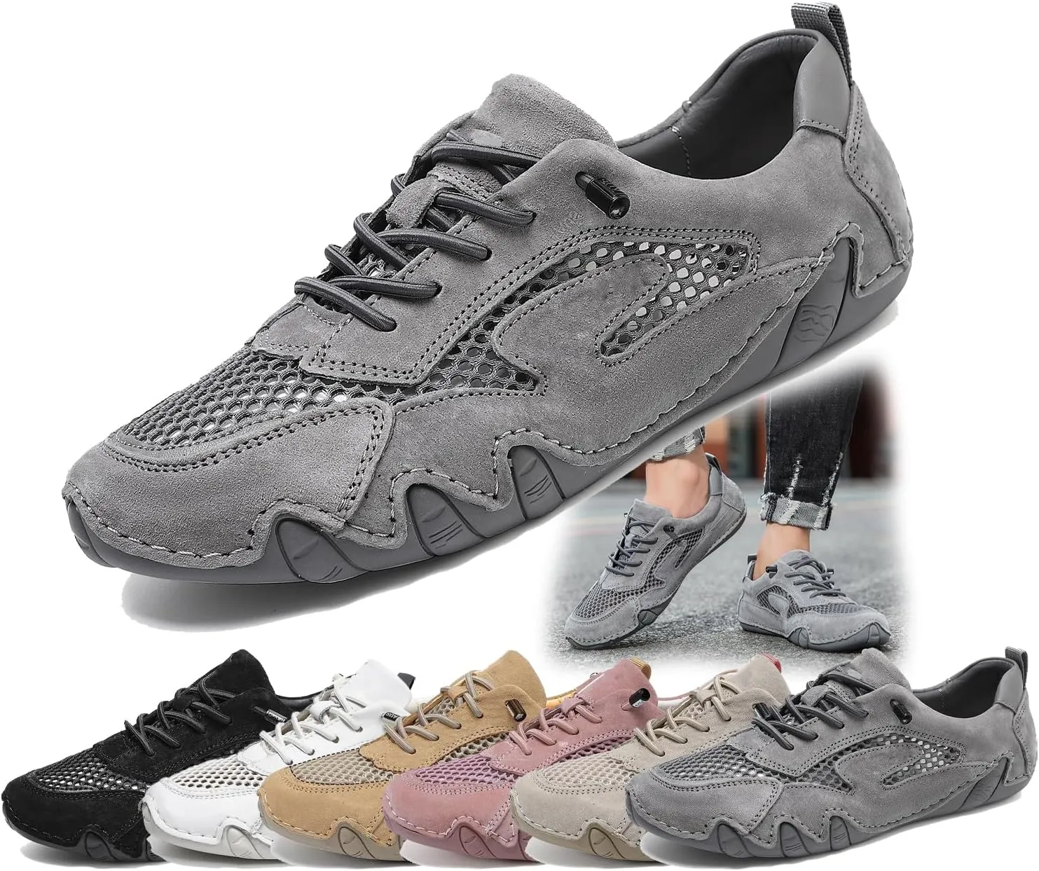 Women's Airy Mesh Hiking Shoes Trail Runners with Non-Slip Grip, Breathable Summer Sneakers for Outdoor Adventures & Casual Walking