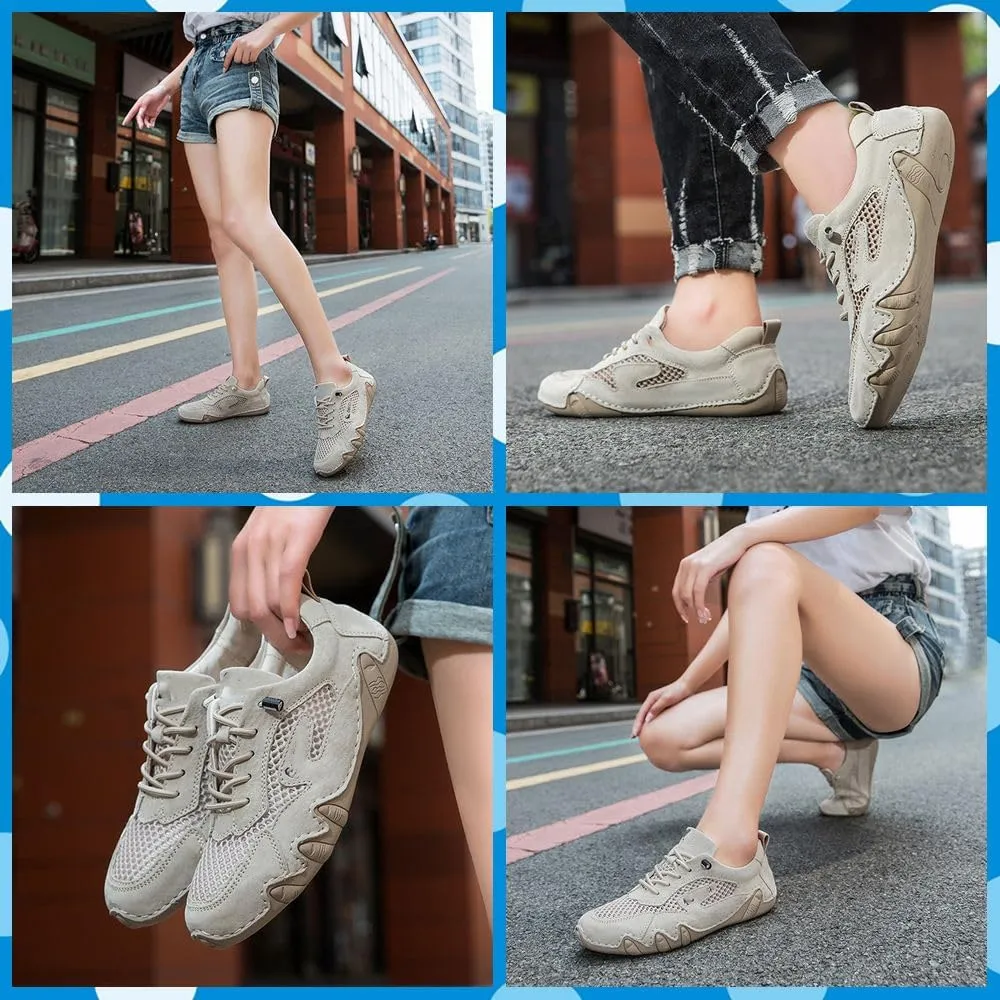 Women's Airy Mesh Hiking Shoes Trail Runners with Non-Slip Grip, Breathable Summer Sneakers for Outdoor Adventures & Casual Walking