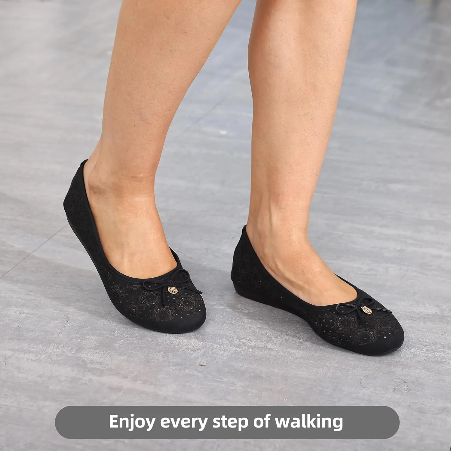 Women's Ballet Shoes Comfortable Slip on Round Toe Flat Casual Shoes for Walking, Driving, Dressy