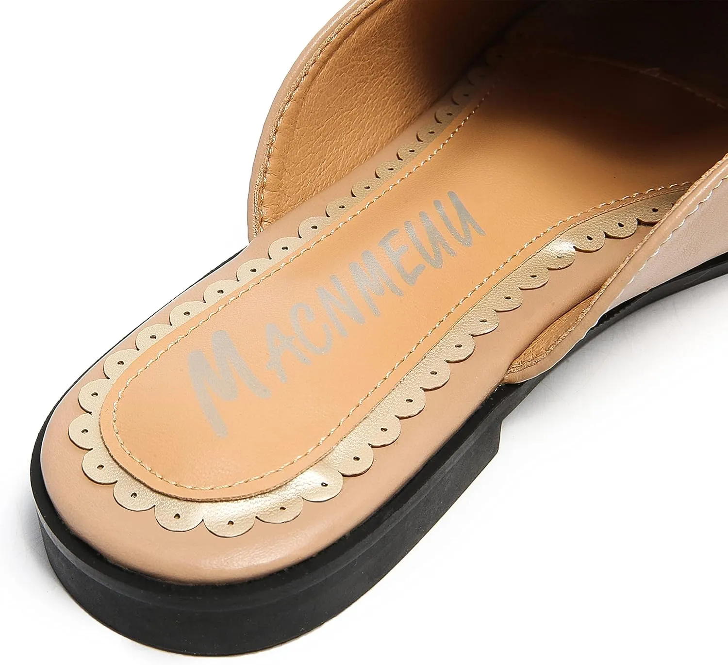 Women's Black Mules: Round Toe, Backless, Slides, Comfortable, Metal Buckle