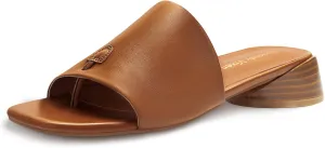 Women's Block Kitten Heels Slide Mule Sandals Square Open Toe Shoes