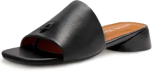 Women's Block Kitten Heels Slide Mule Sandals Square Open Toe Shoes