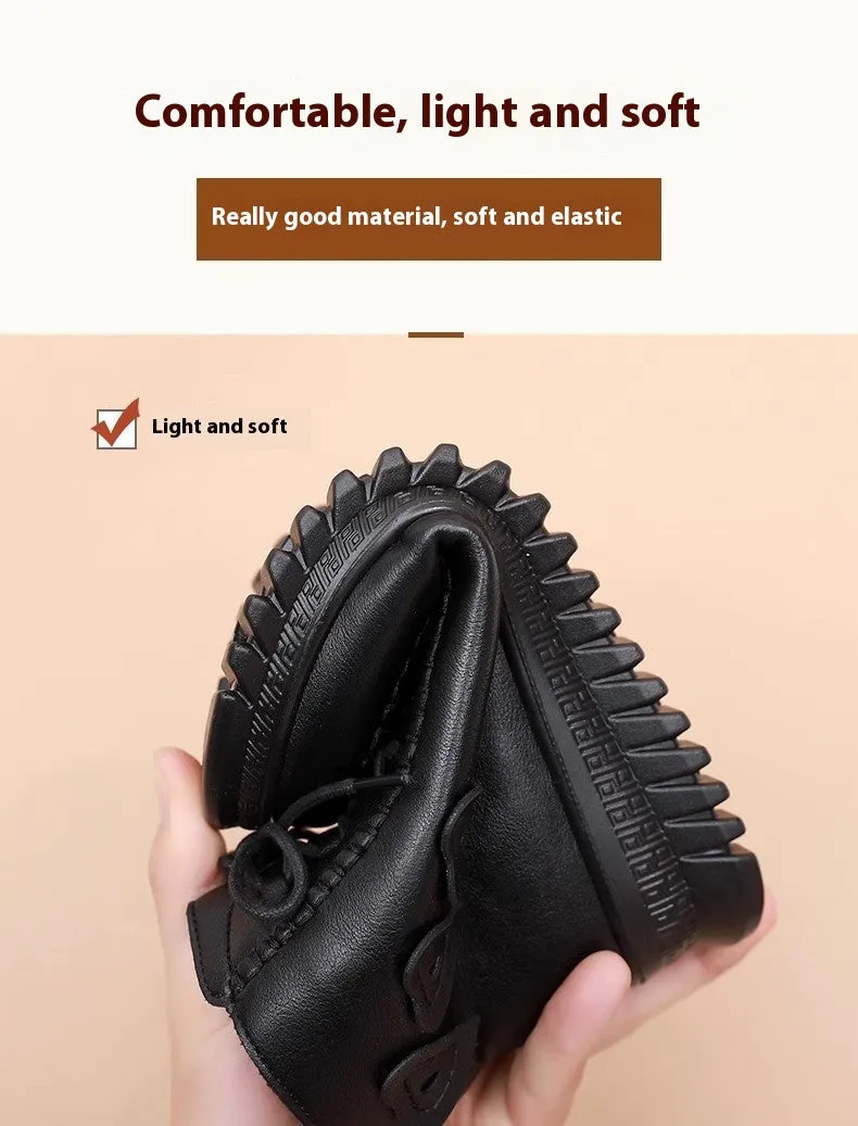 Women's boots leather snow comfortable winter raincoats elegant warm