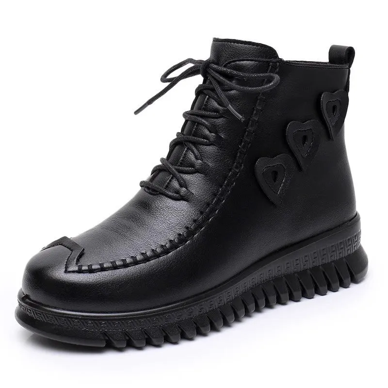 Women's boots leather snow comfortable winter raincoats elegant warm