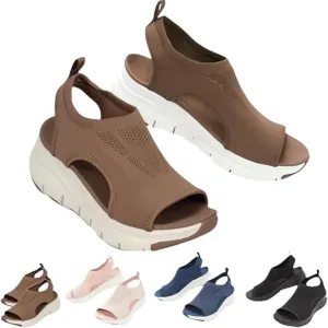 Women's Breathable Orthopedic Sandals Walking Slip on Comfortable Tennis Shoes Summer Waterproof Open Toe Hiking Outdoor Sandals