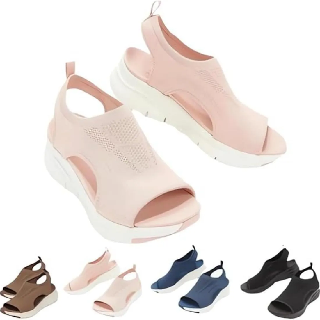 Women's Breathable Orthopedic Sandals Walking Slip on Comfortable Tennis Shoes Summer Waterproof Open Toe Hiking Outdoor Sandals